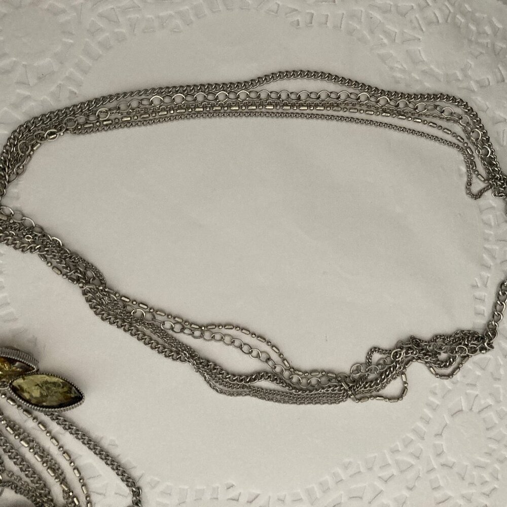 Vera Bradley Silver Layered Charm Necklace Earring Set - Picture 6 of 11